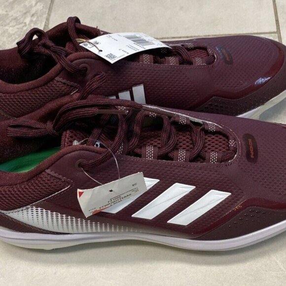 Adidas Icon 7 Metal Baseball Cleats Mens Size 13 Burgundy Red White FZ1555 New - Picture 5 of 11